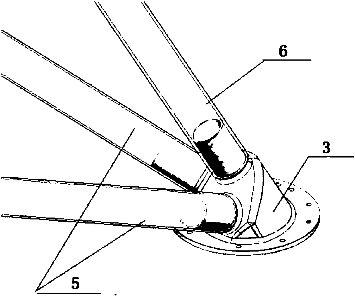 Whole carbon fiber composite material support between devices