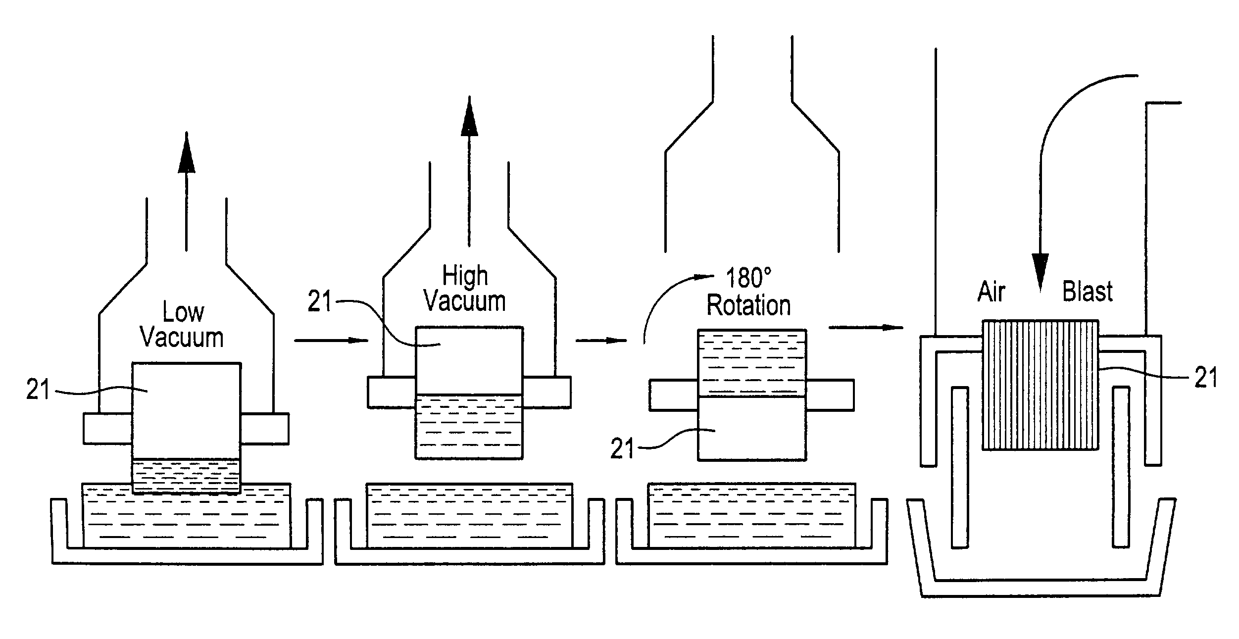 Method for applying a catalyst composition to the interior of a hollow substrate