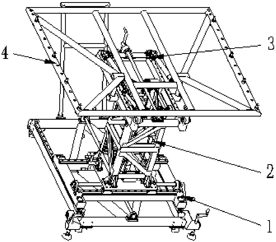 Side plate installing vehicle for omnidirectional fine-tuning satellite instrument