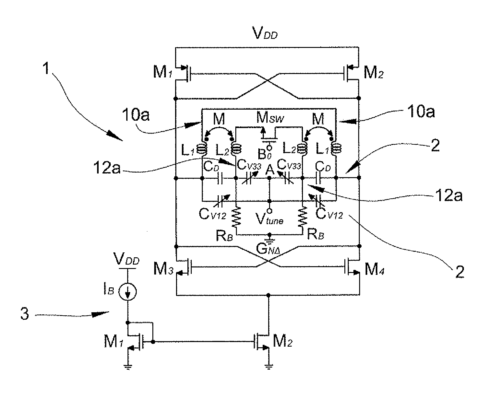 Circuit arrangement of a voltage controlled oscillator