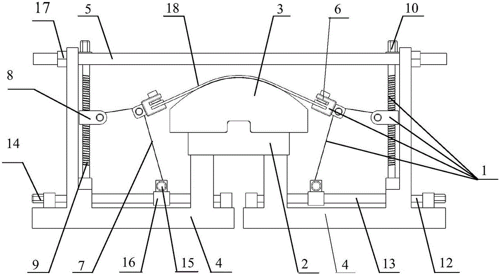 Multi-point loading control curved surface stretch forming device