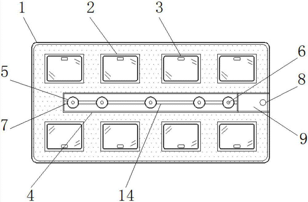 Conference table facilitating watering green plants