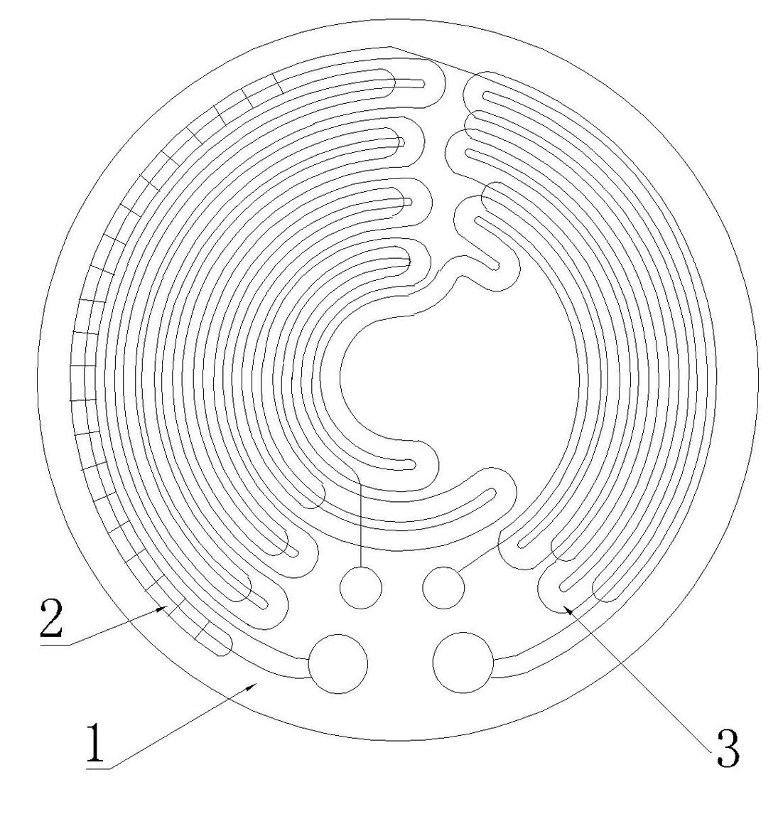 Intelligent electric-heating element with PTC (Positive Temperature Coefficient) rare-earth thick film circuit and preparation method thereof