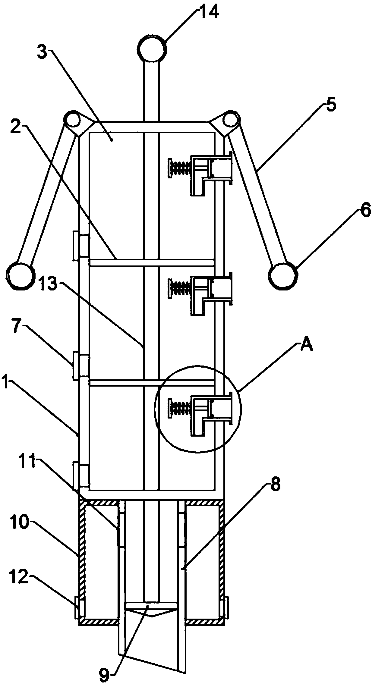 Water quality detection and sampling device for shrimp and crab polyculture in park paddy field