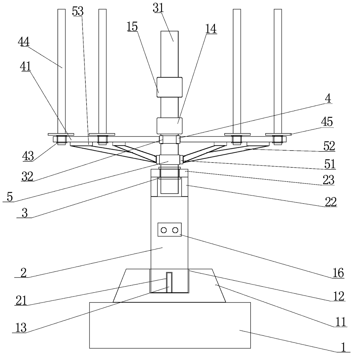 Vertical weaving and unwinding mechanism with support function