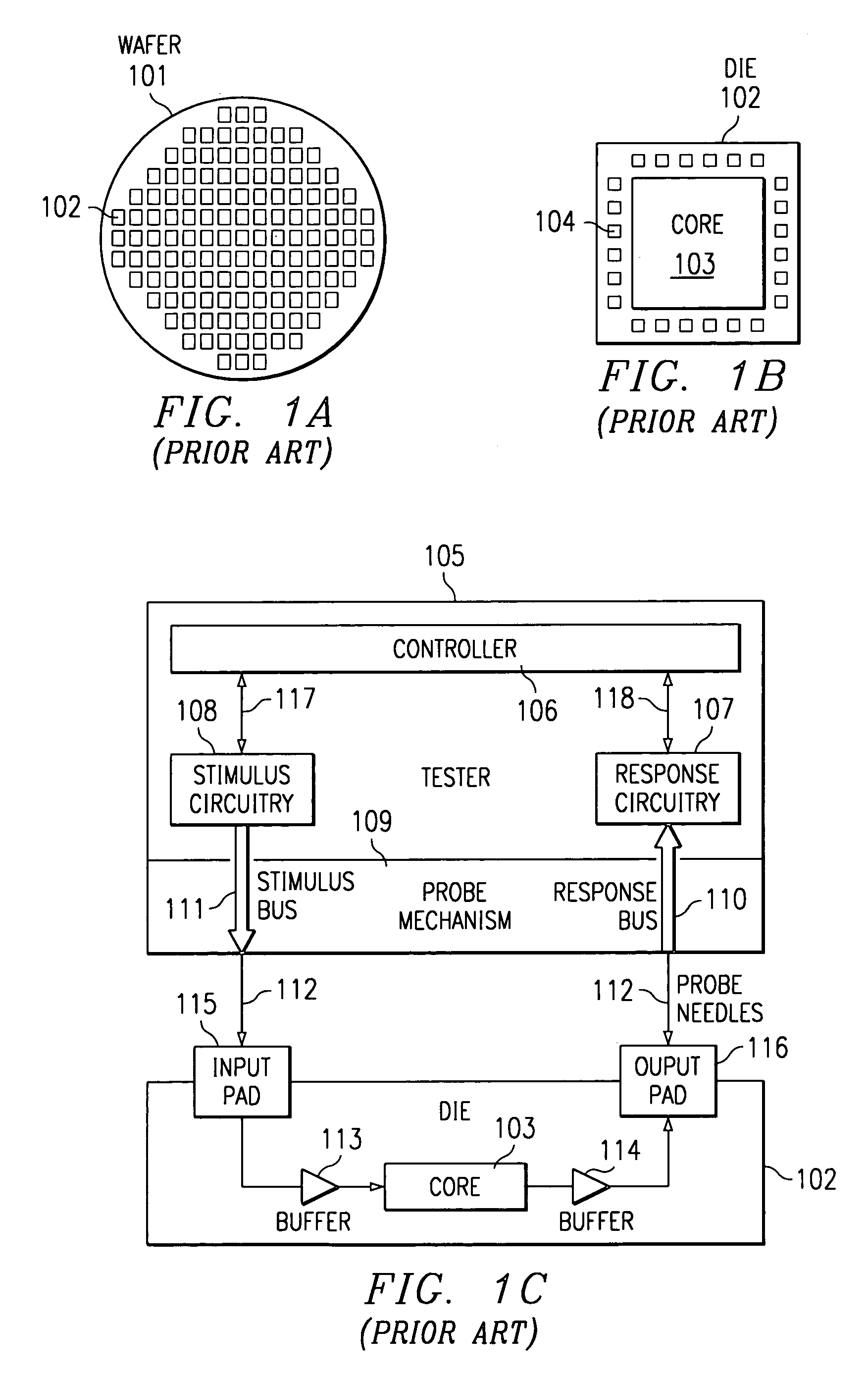 Comparing on die response and expected response applied to outputs