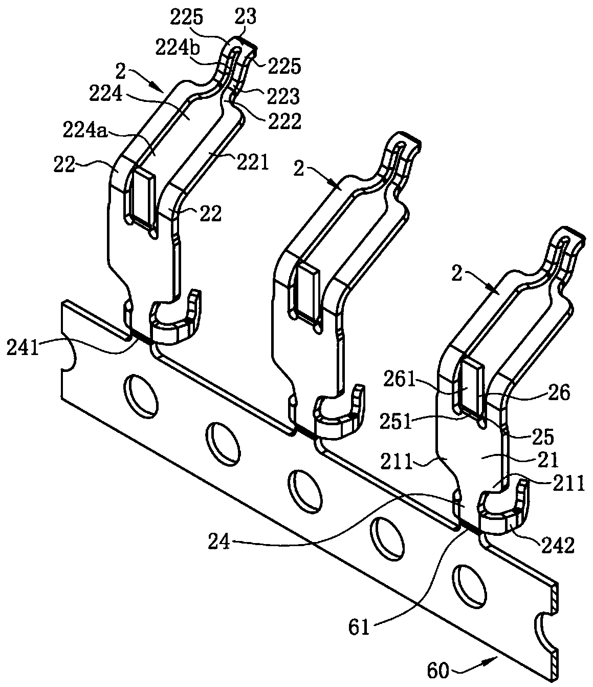 Connecting structure and electrical connector manufacturing method