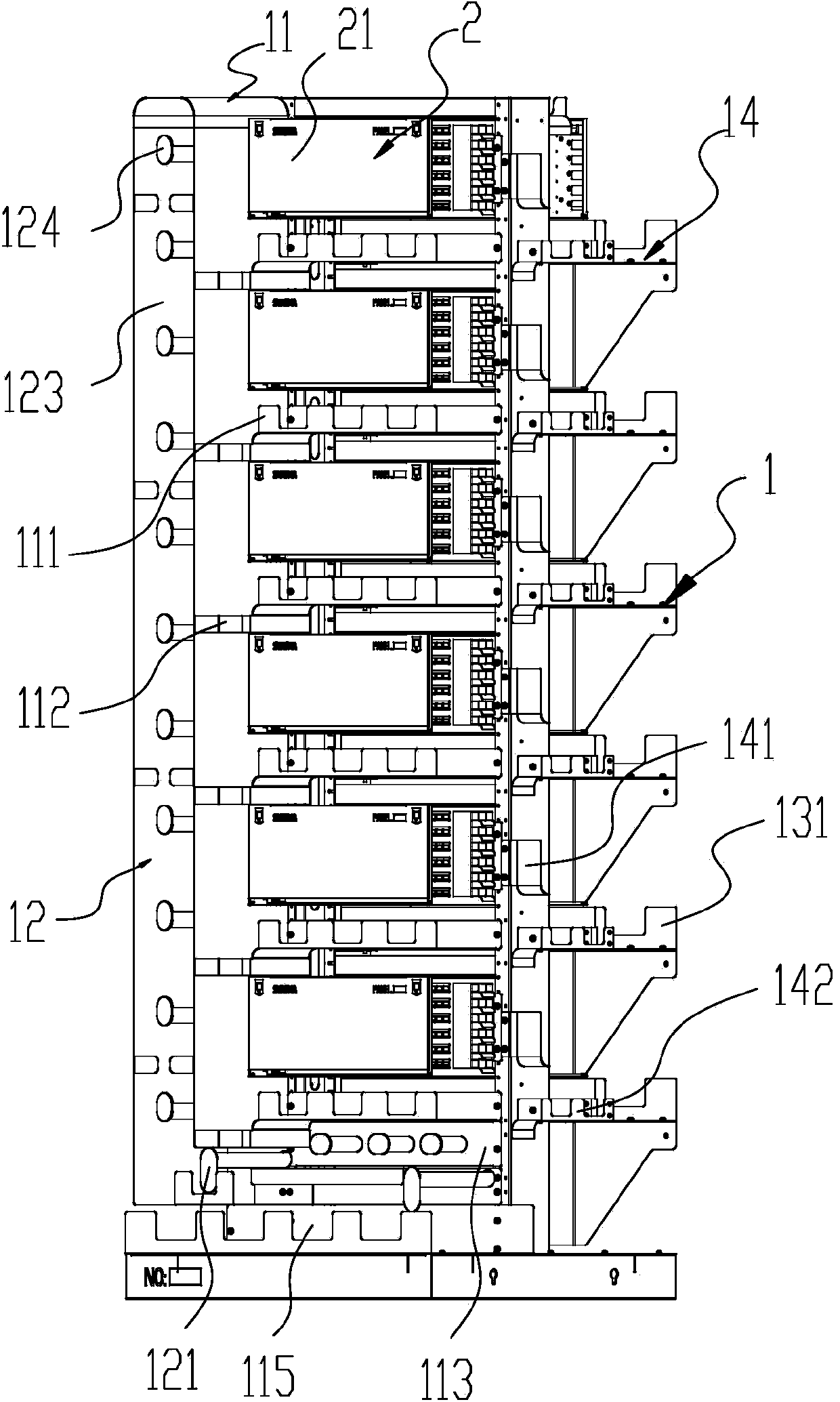 Optical fibre distribution frame and wiring method in optical fibre distribution frame