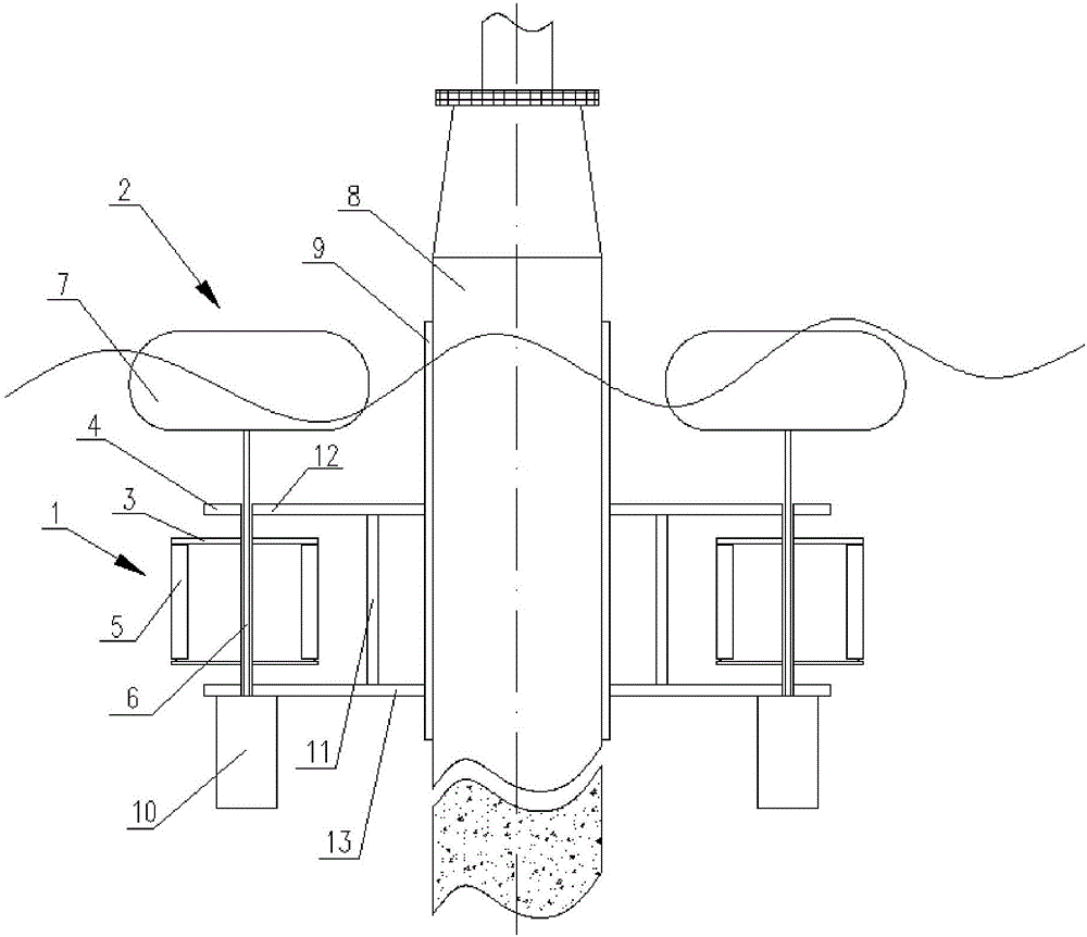 Wind energy and ocean energy integrated generating set