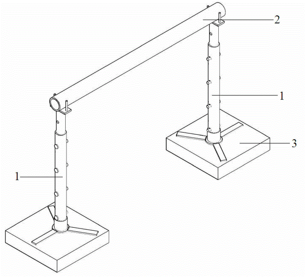 Auxiliary device for binding reinforcements of reinforced concrete beam and application thereof