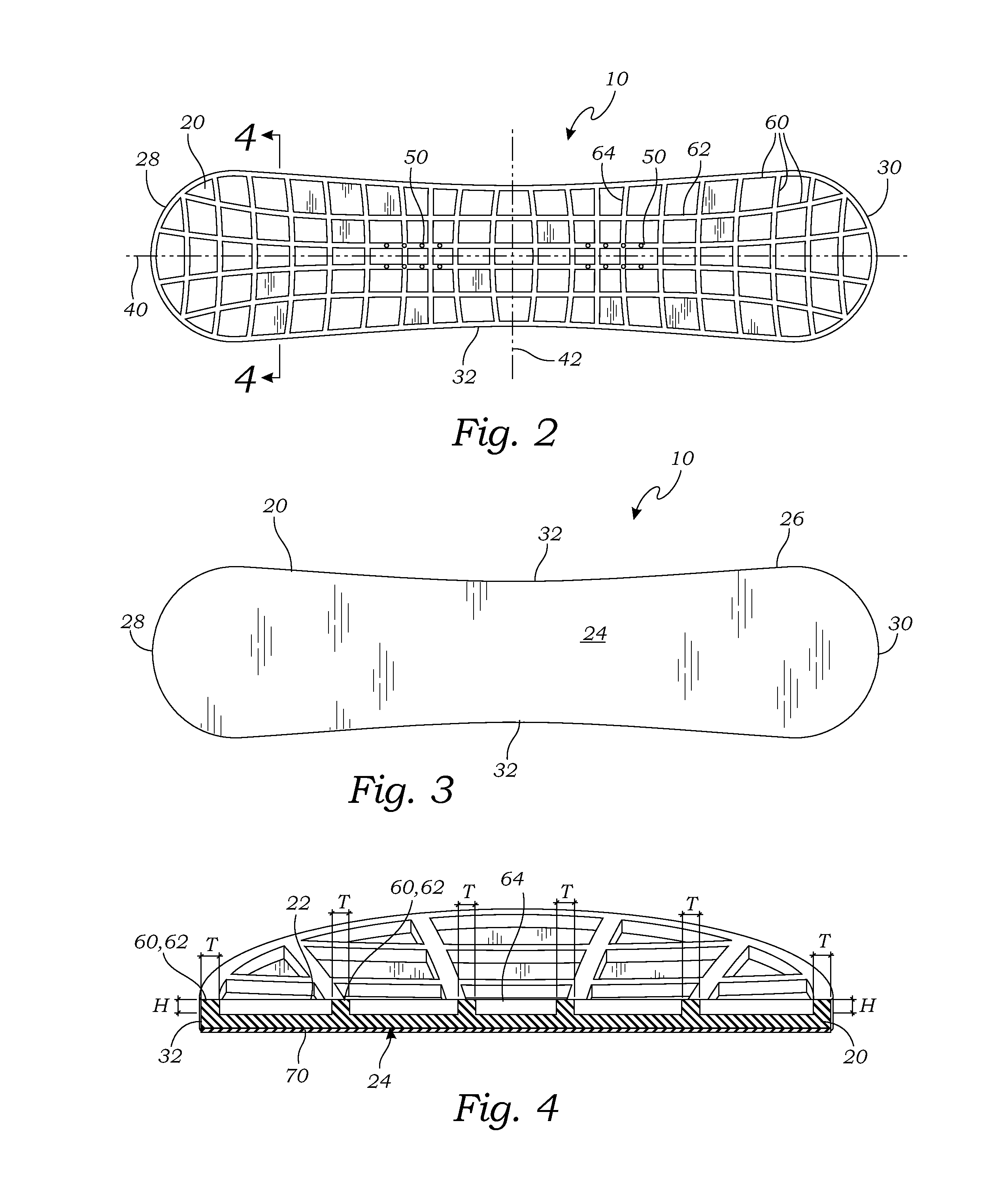 Rib-stiffened sports board