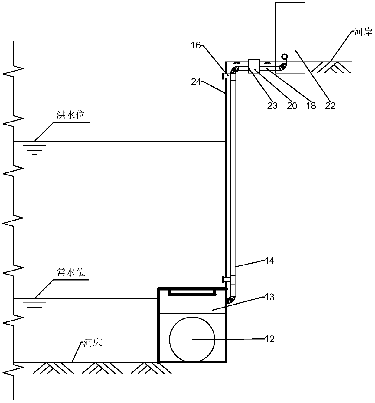 Prefabricated assembly type grating energy dissipation inspection well and sewage system suitable for being laid in riverway