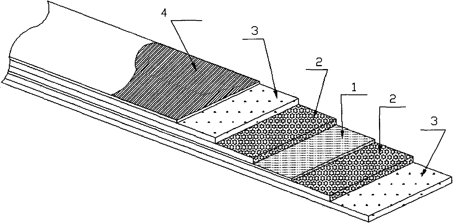 Composite plate with electromagnetic shielding and antistatic effects and production process