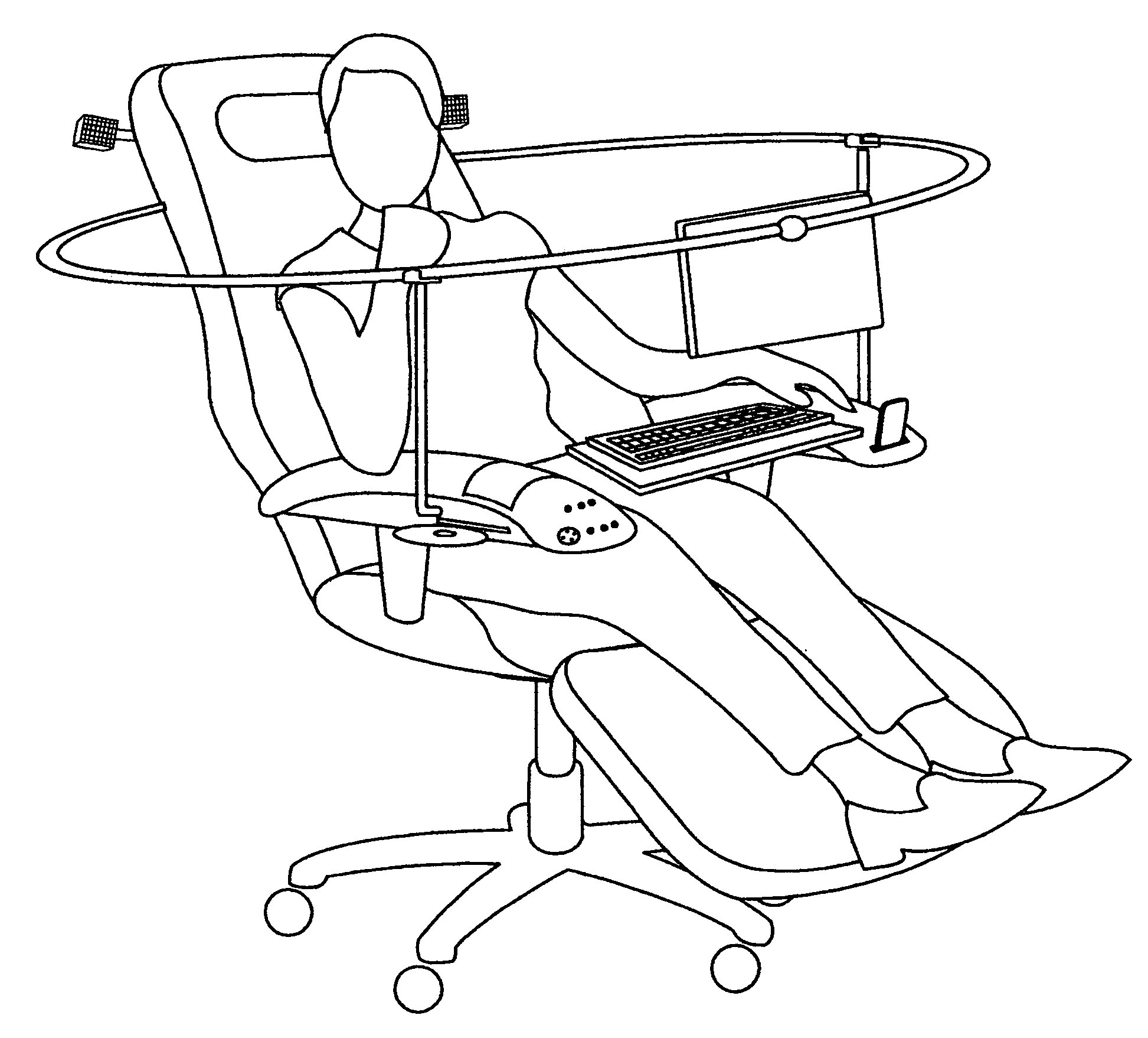 Personal space media center with throne (chair)