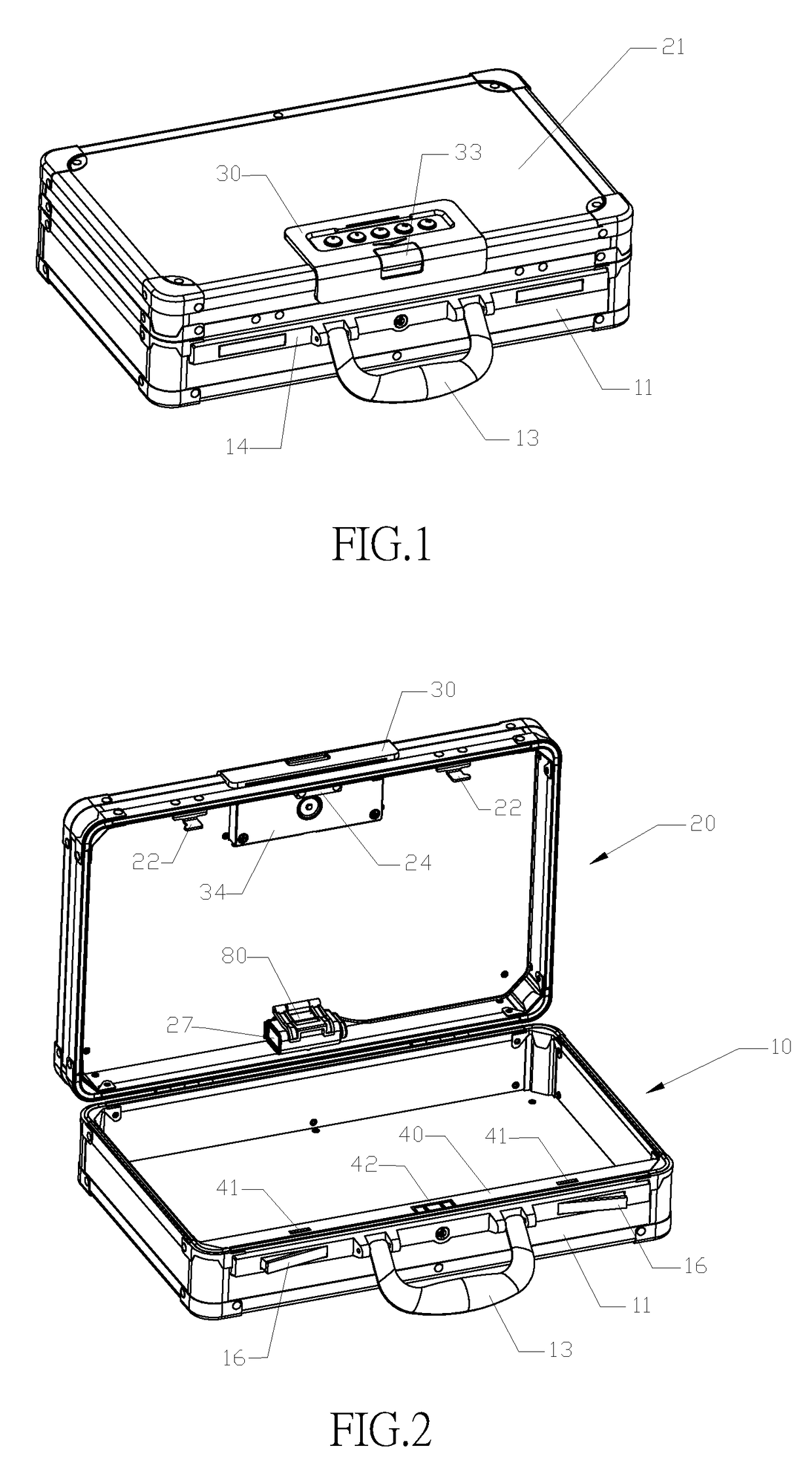 Portable Suitcase with Electronic Combination Locking Device