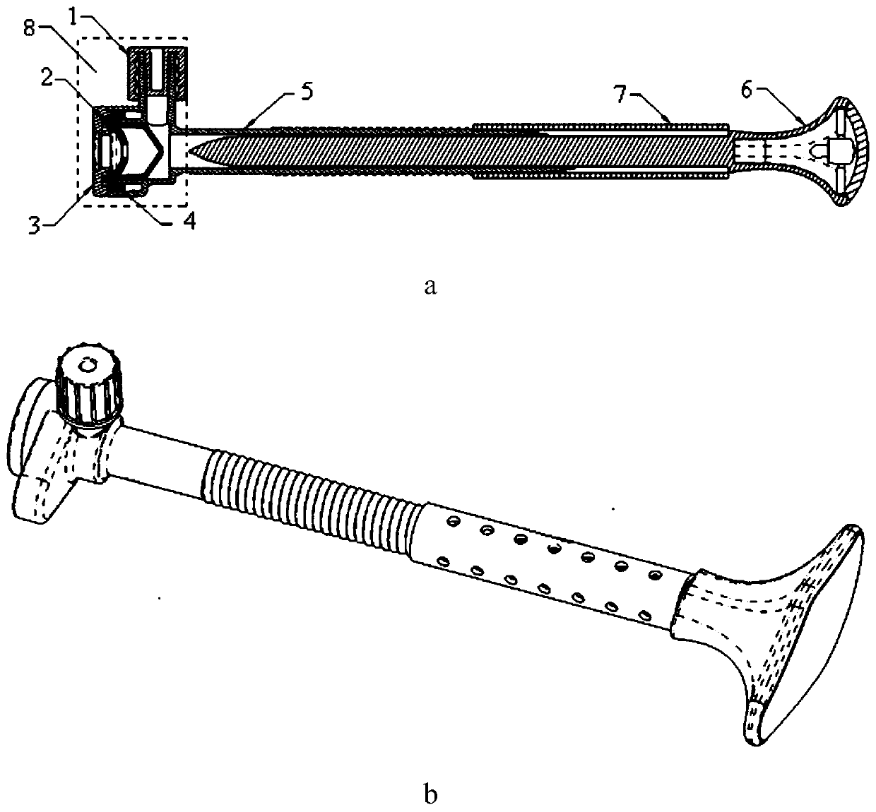 A protective packaging device for a surgical puncture device and a packaging method thereof