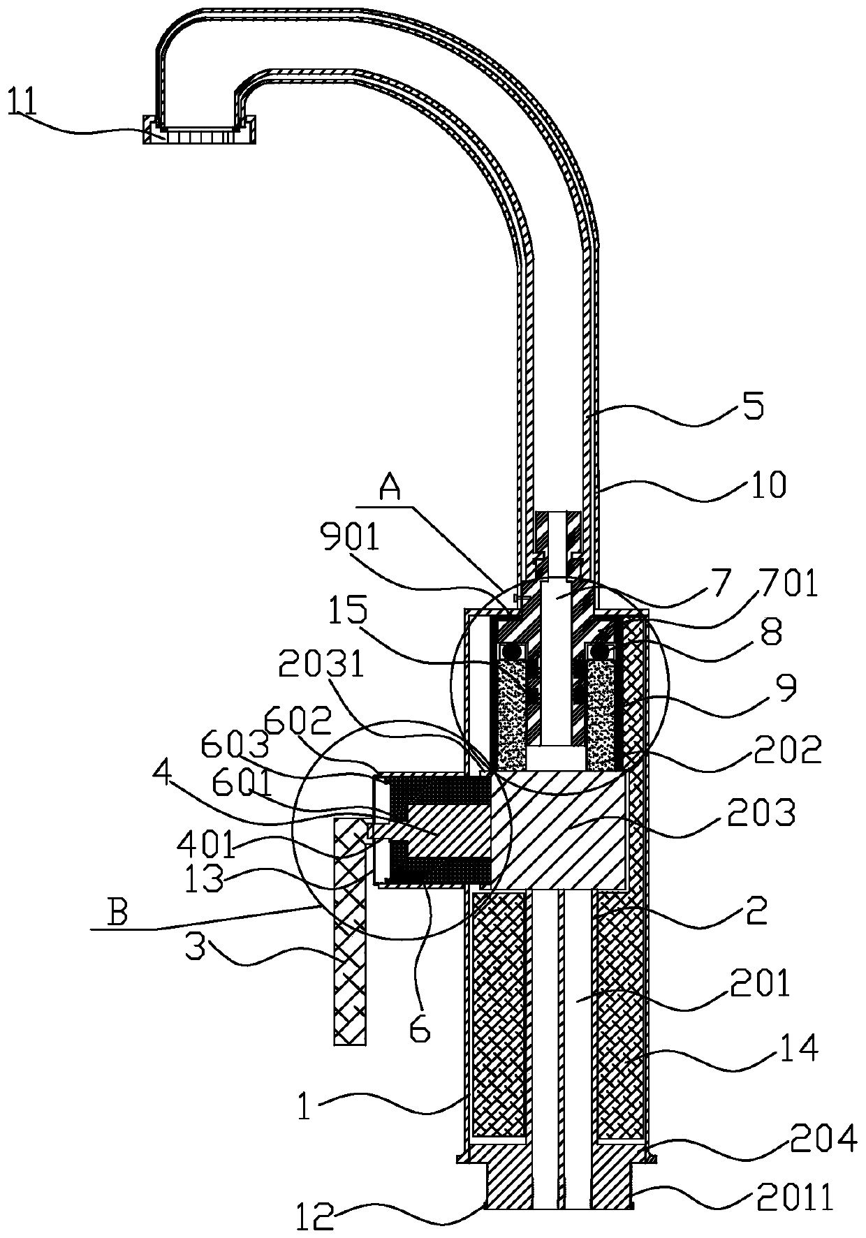 Environment-friendly split type faucet