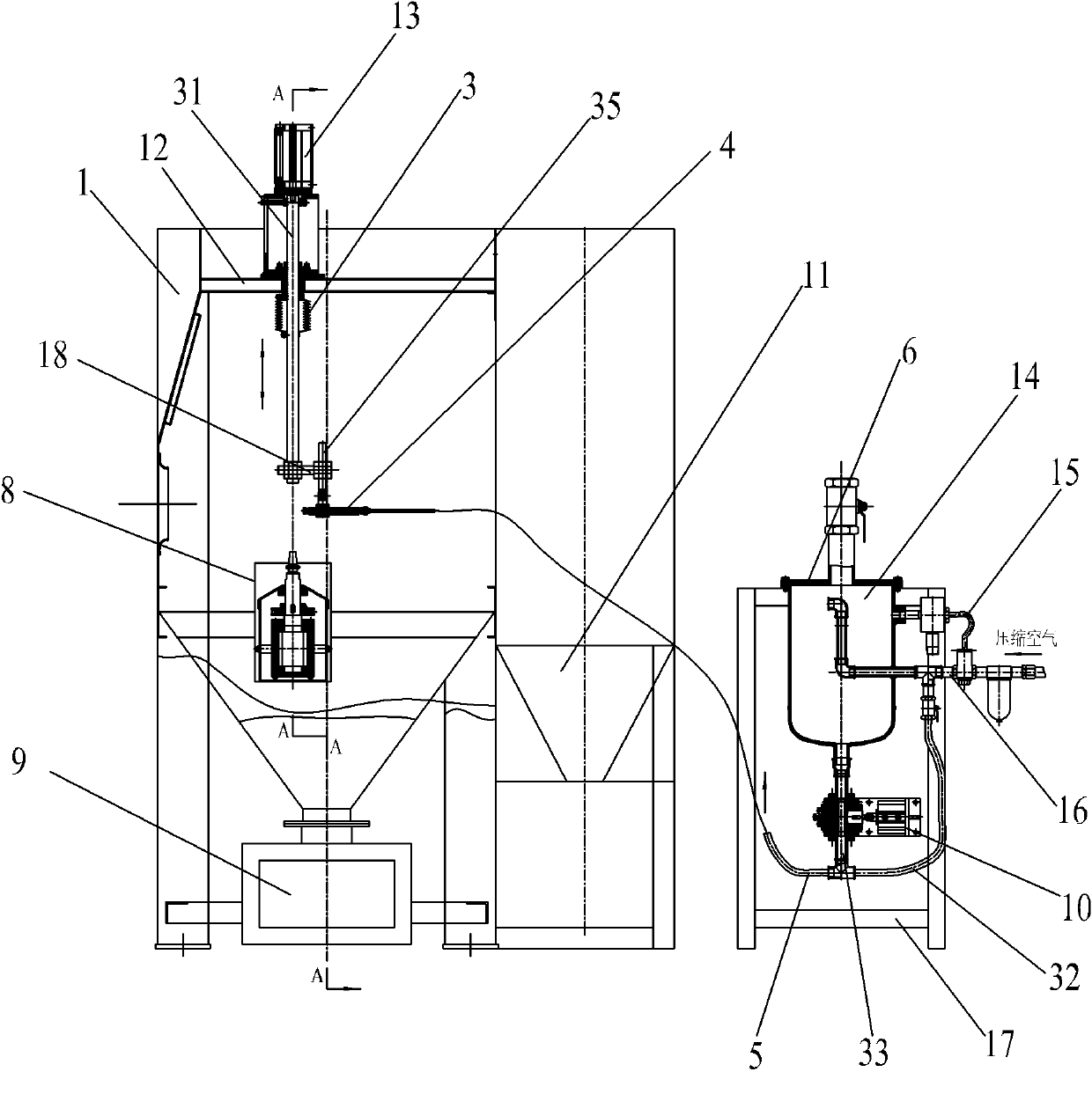 Rotary table type automatic sand-blasting machine