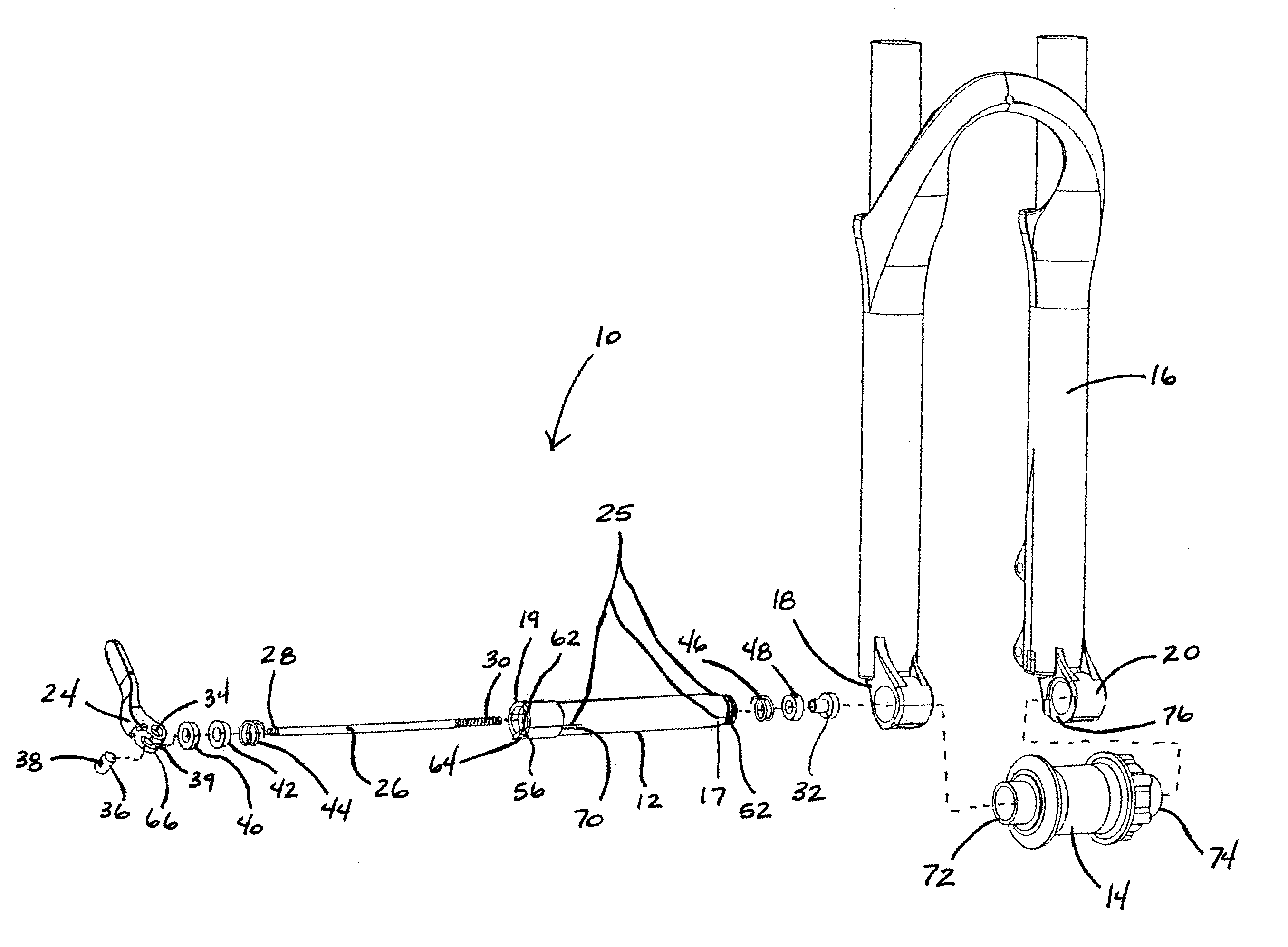 Axle assembly for mounting a wheel to a vehicle