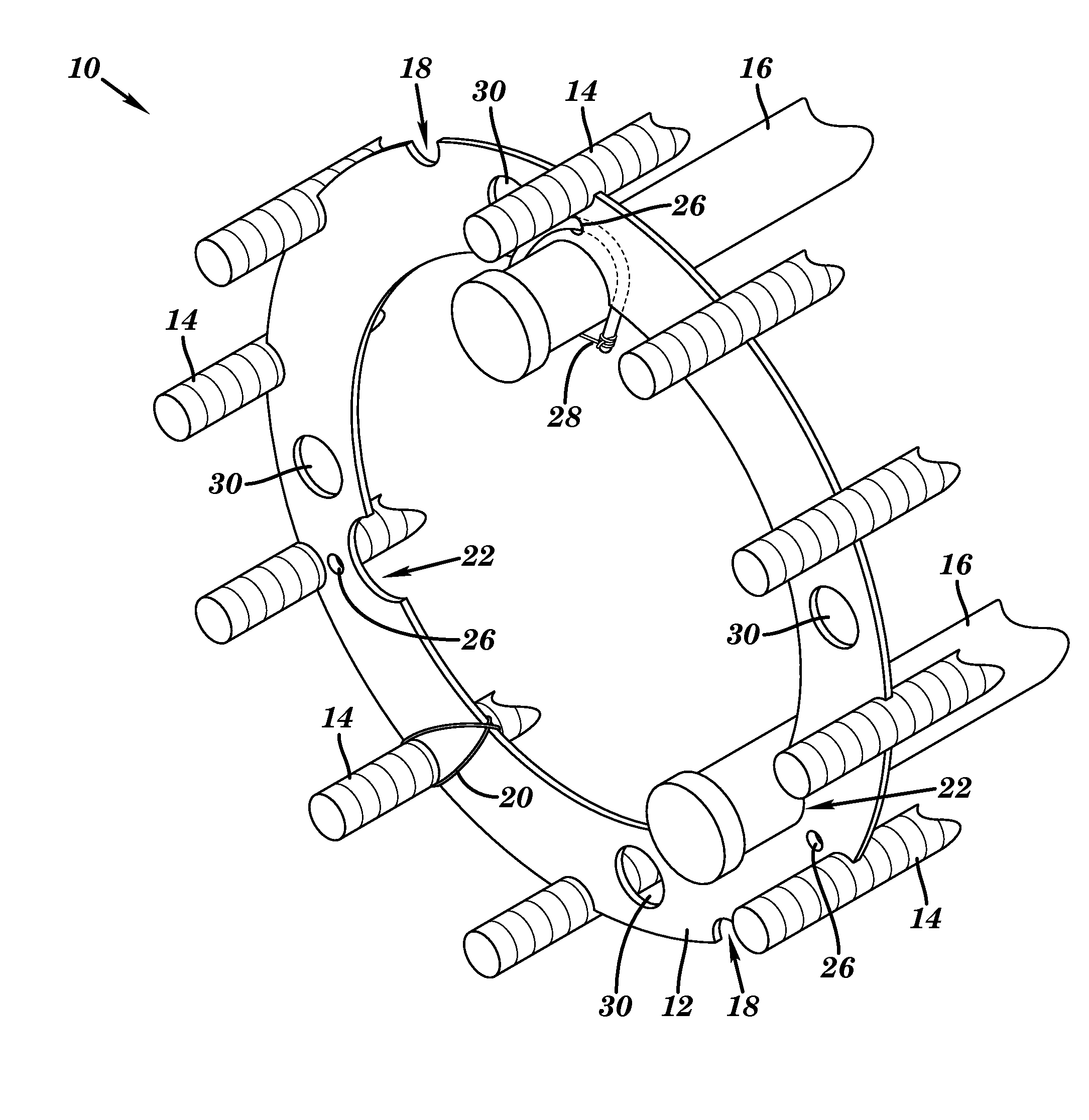 Rebar cage stiffener ring