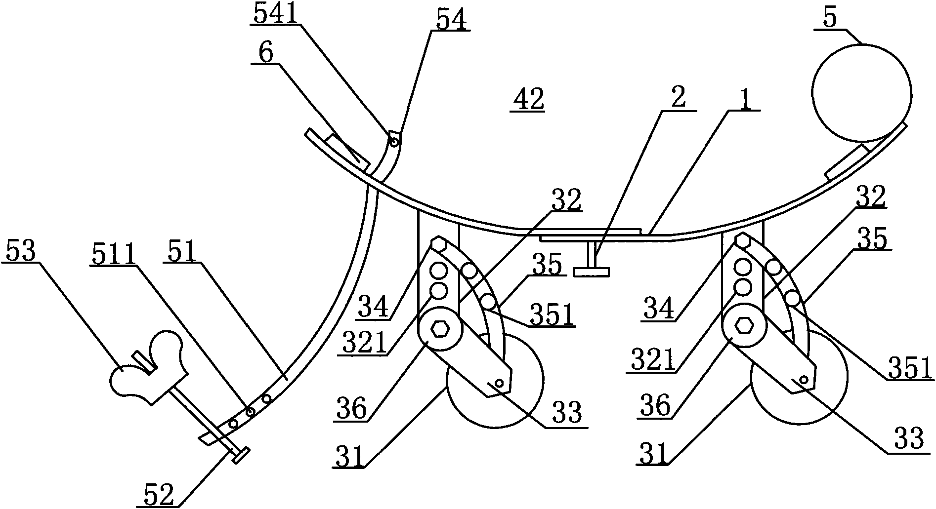 Walking device for carrying wheel