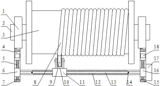 Hoisting mechanism automatic rope-arranging device