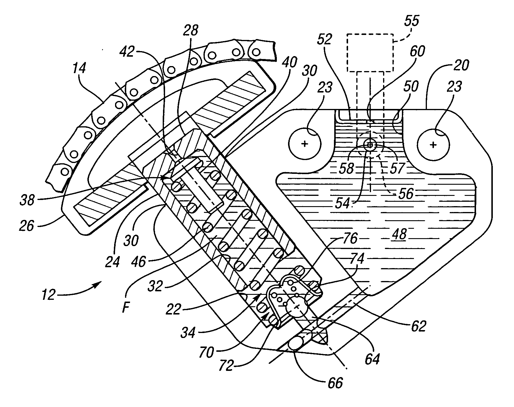 Hydraulic chain tensioner assembly