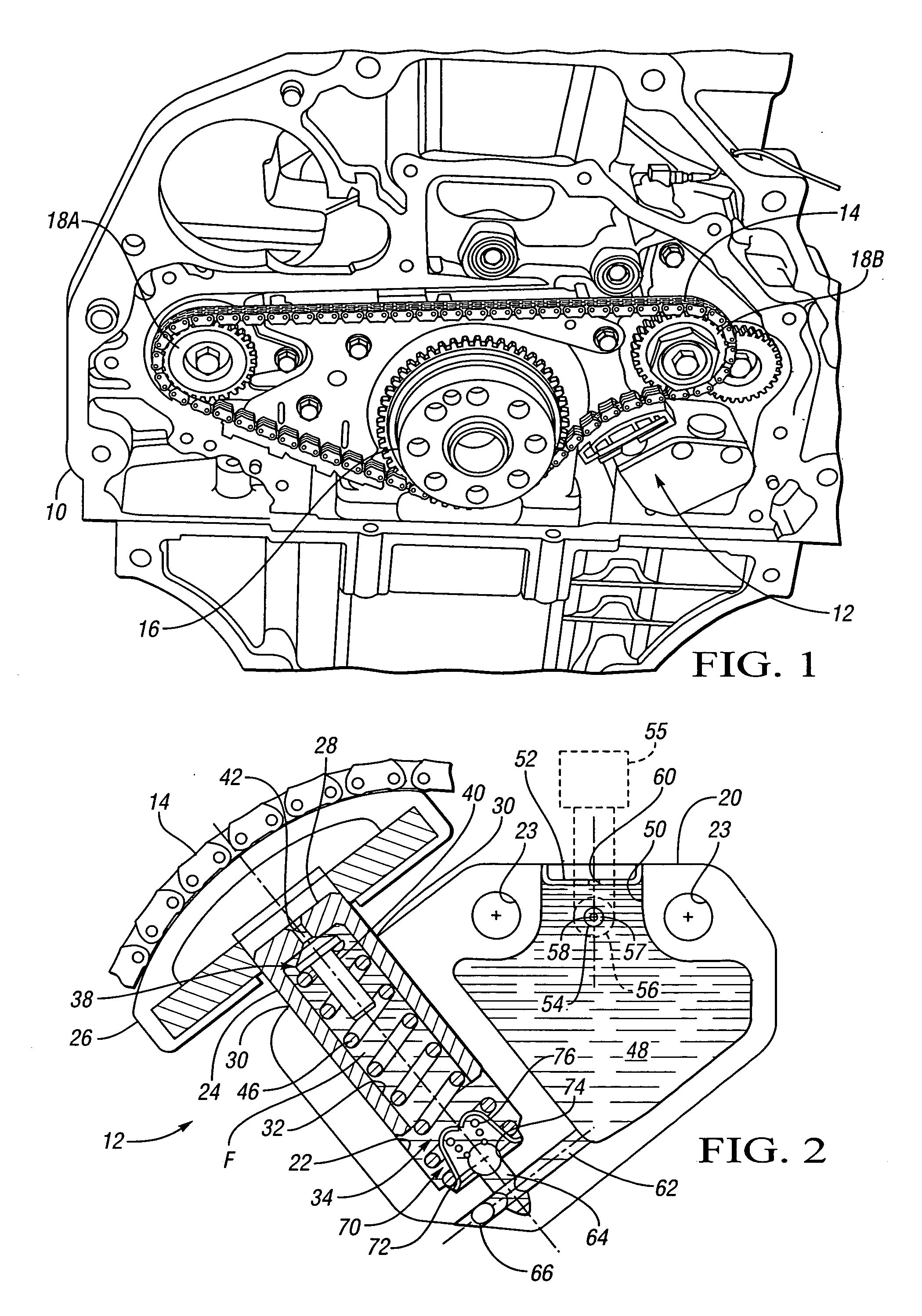 Hydraulic chain tensioner assembly