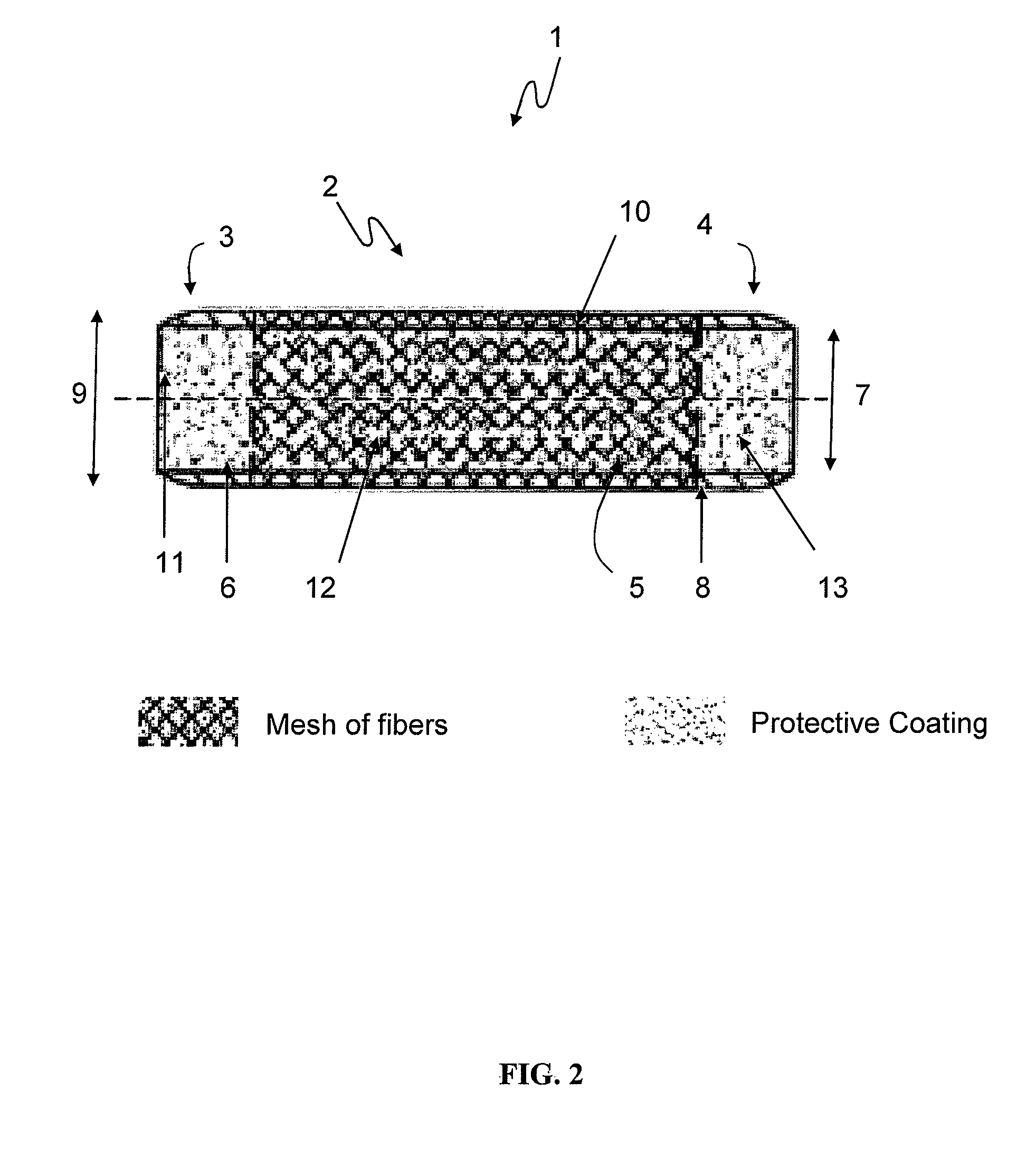 Coated devices comprising a fiber mesh imbedded in the device walls