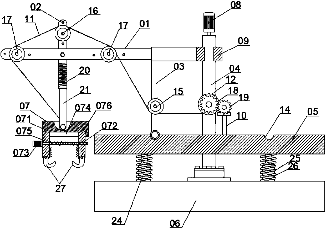 Rotatable lifting device for construction engineering