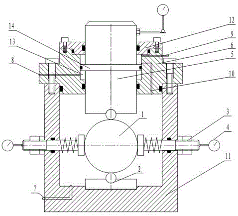 A test device for testing rock fracture toughness