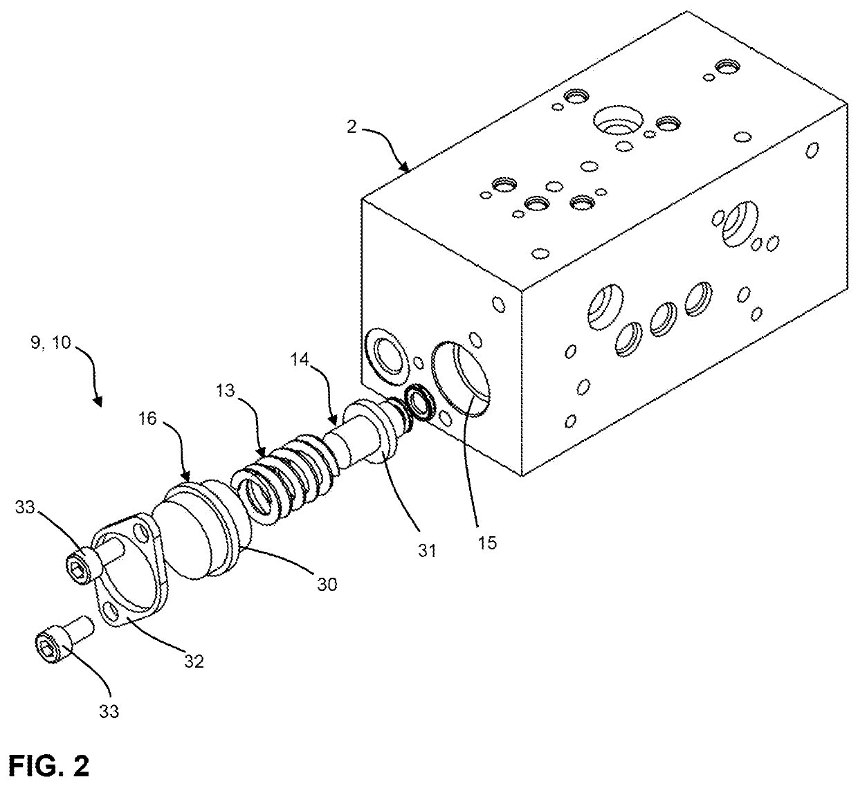 Hydraulic lifting device for a chassis of a mobile device, chassis and mobile device