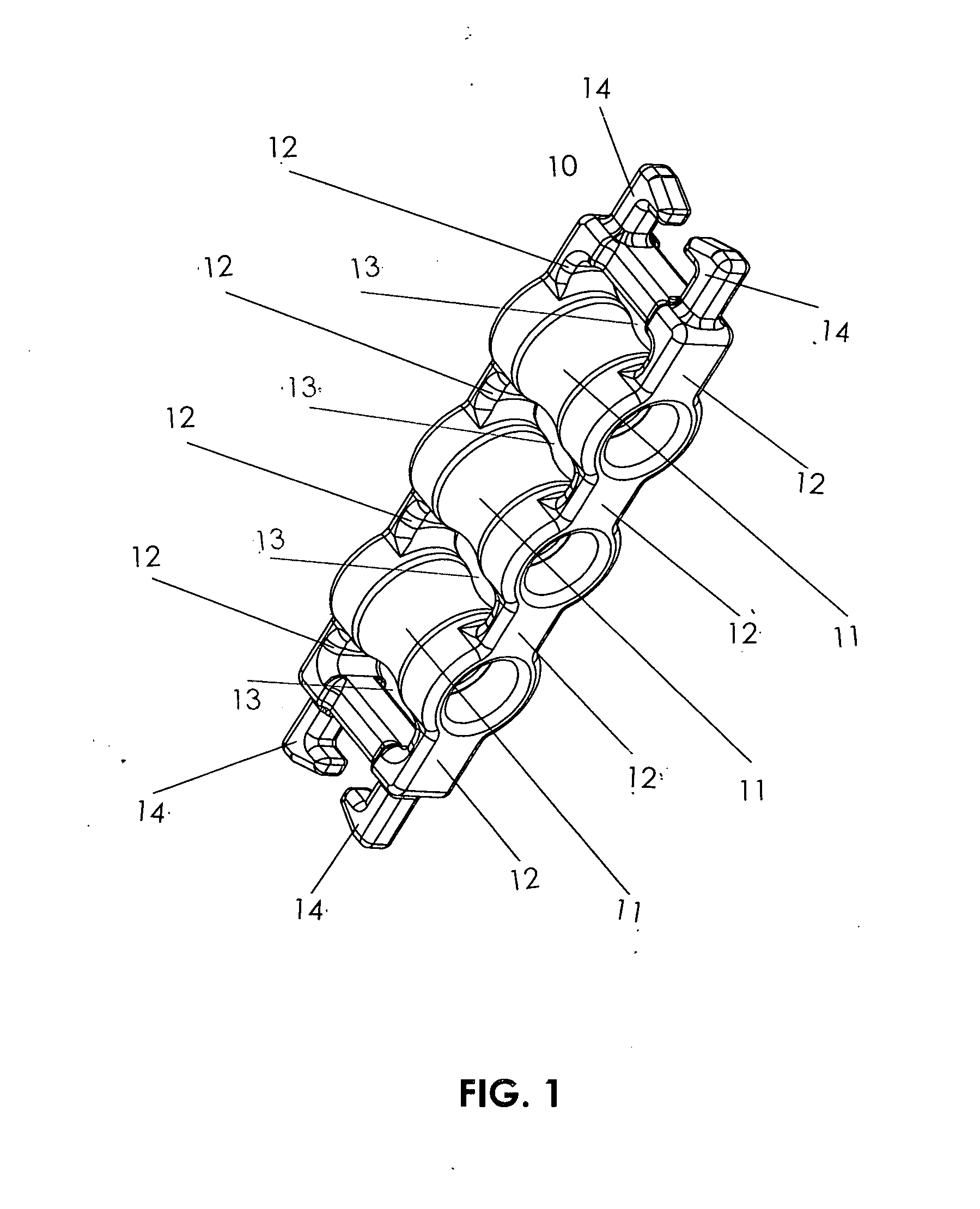 In-line tensioning and shock absorbing device