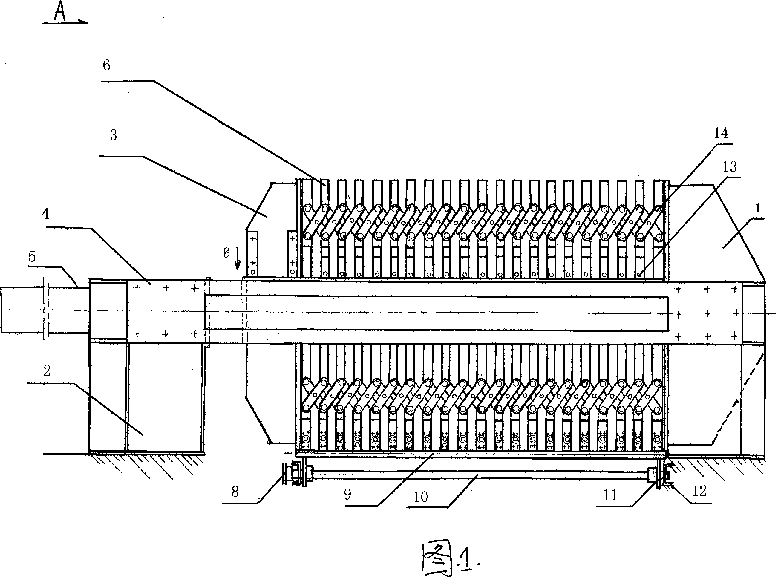 Horizontal hot pressing veneer drier