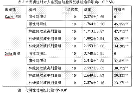 Application of wood frog extracting solution in preparing medicine for treating and preventing cervical cancer