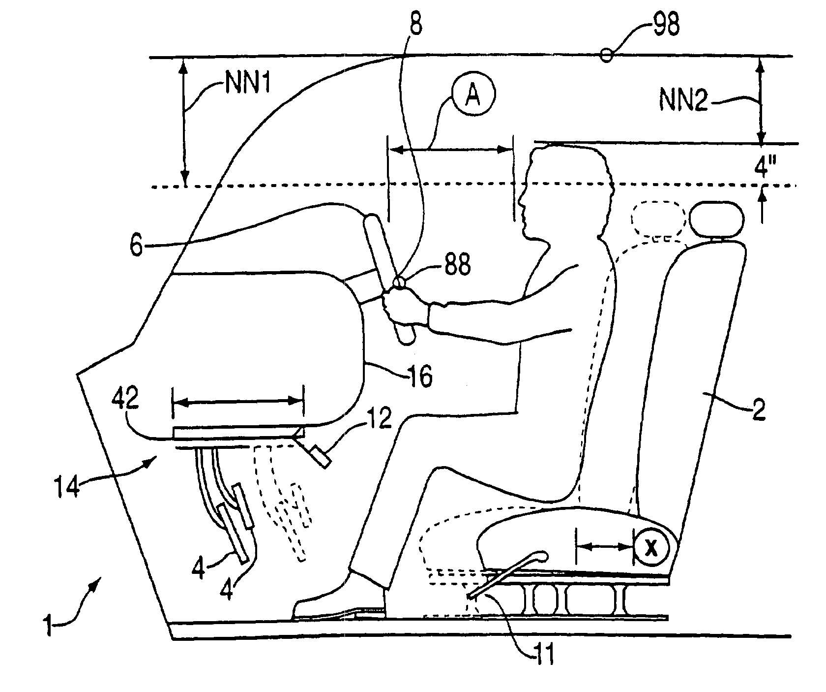 Vehicle air bag minimum distance enforcement apparatus, method and system