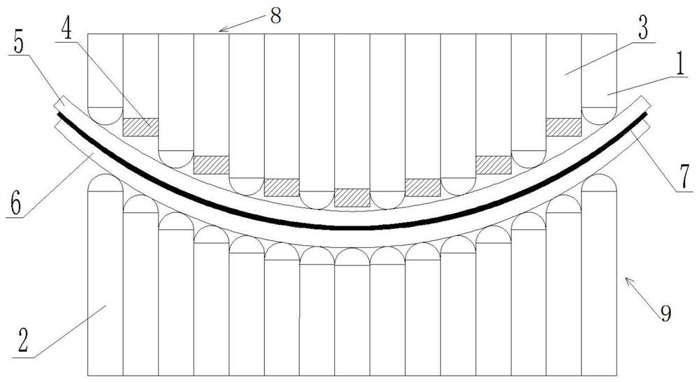 An electromagnetic-multi-point composite forming device and forming method for sheet materials