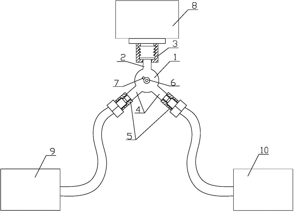 Special tee for test of sulfur hexafluoride gas and use method of tee