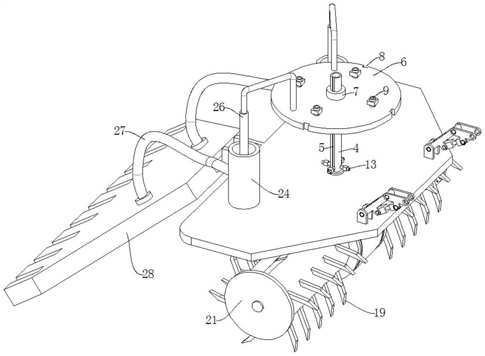 Weedy rice spring ploughing and deep ploughing prevention and removal and pesticide spraying all-in-one machine