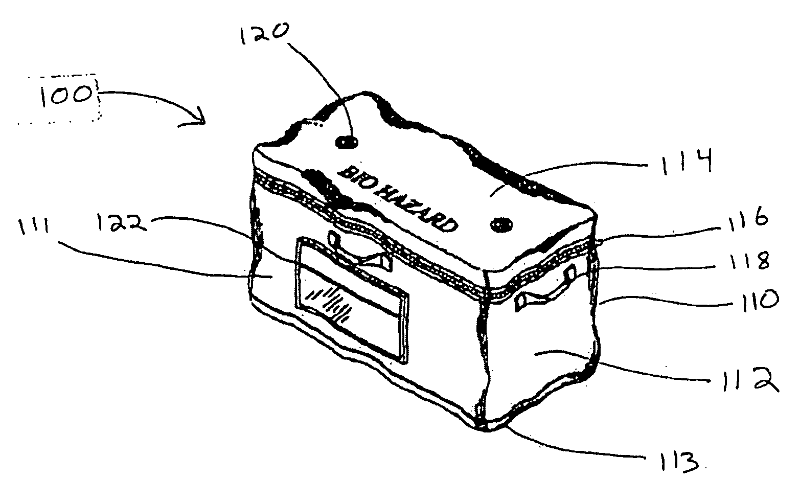 Transport container for hazardous material