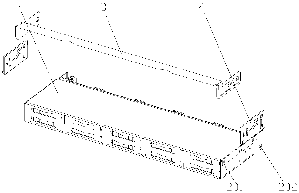 Hard disk frame fixing structure and server thereof