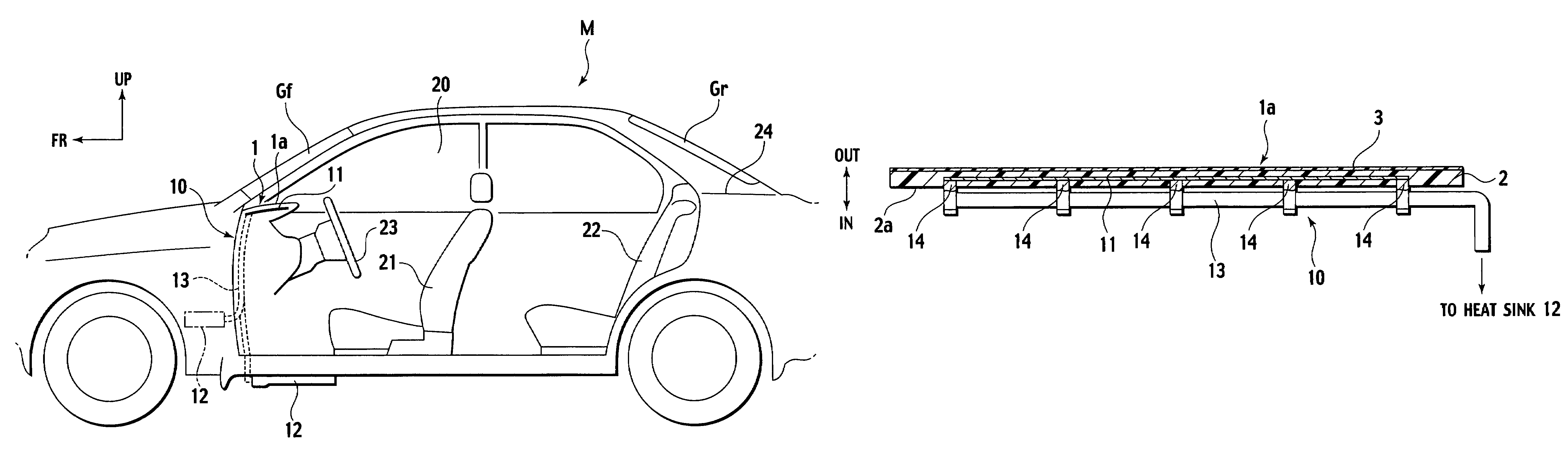 Heat-removing device and heat-removing method of vehicle interior part