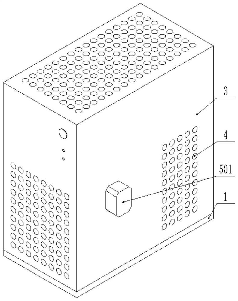 Efficient dust-removing and heat-dissipating device in computer host