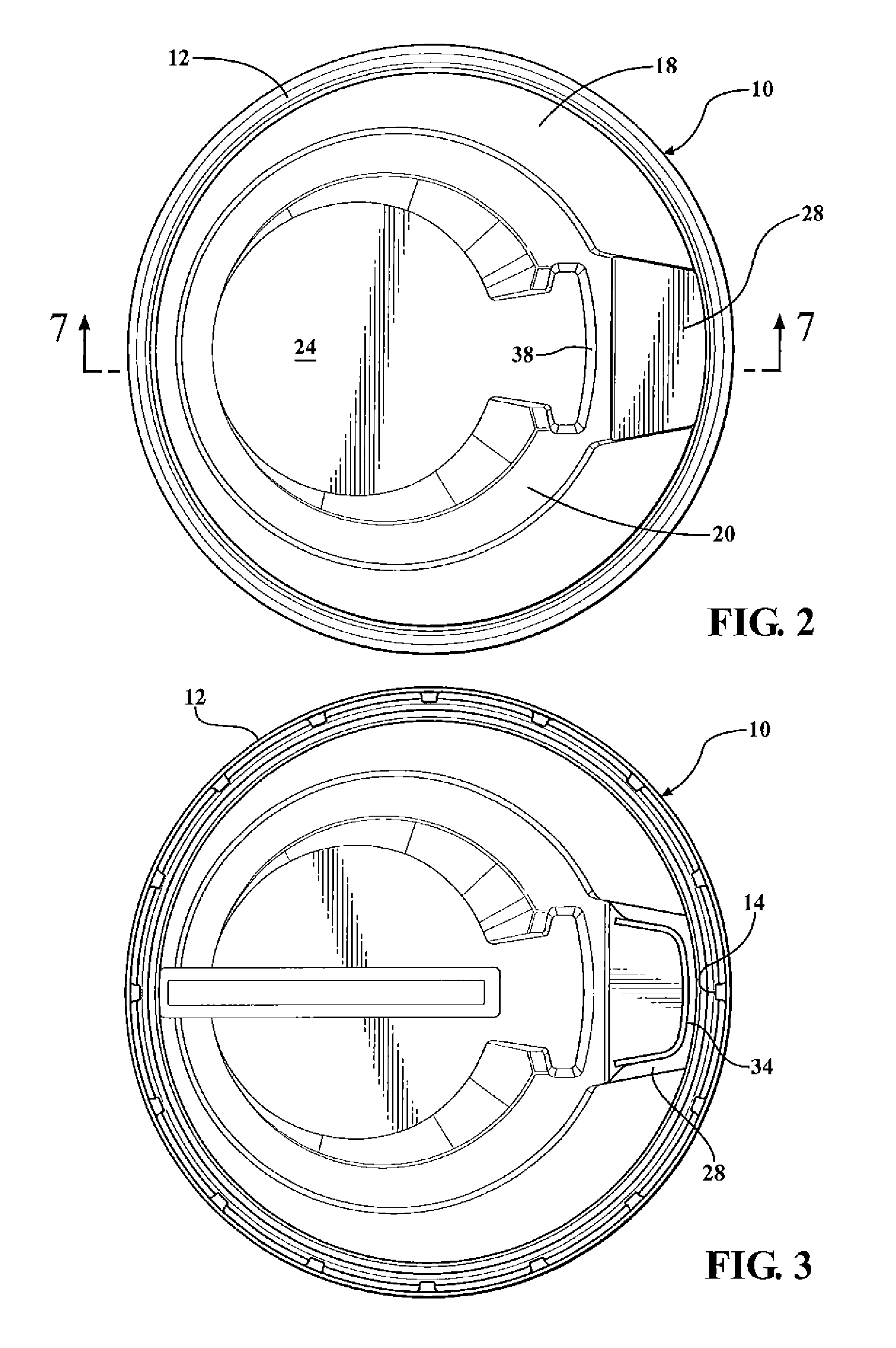 One-piece lock-back lid