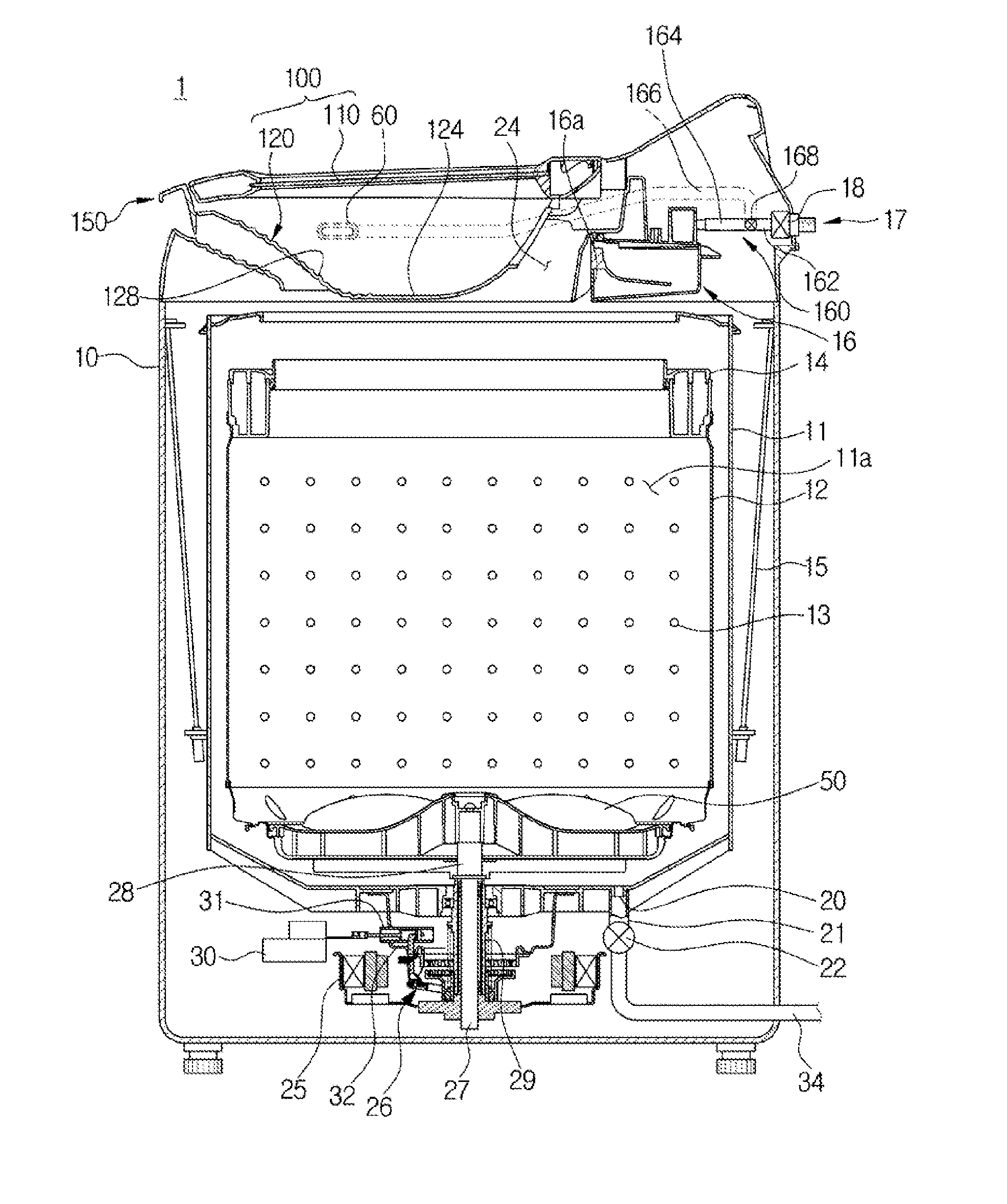 Washing machine and washing water supply device