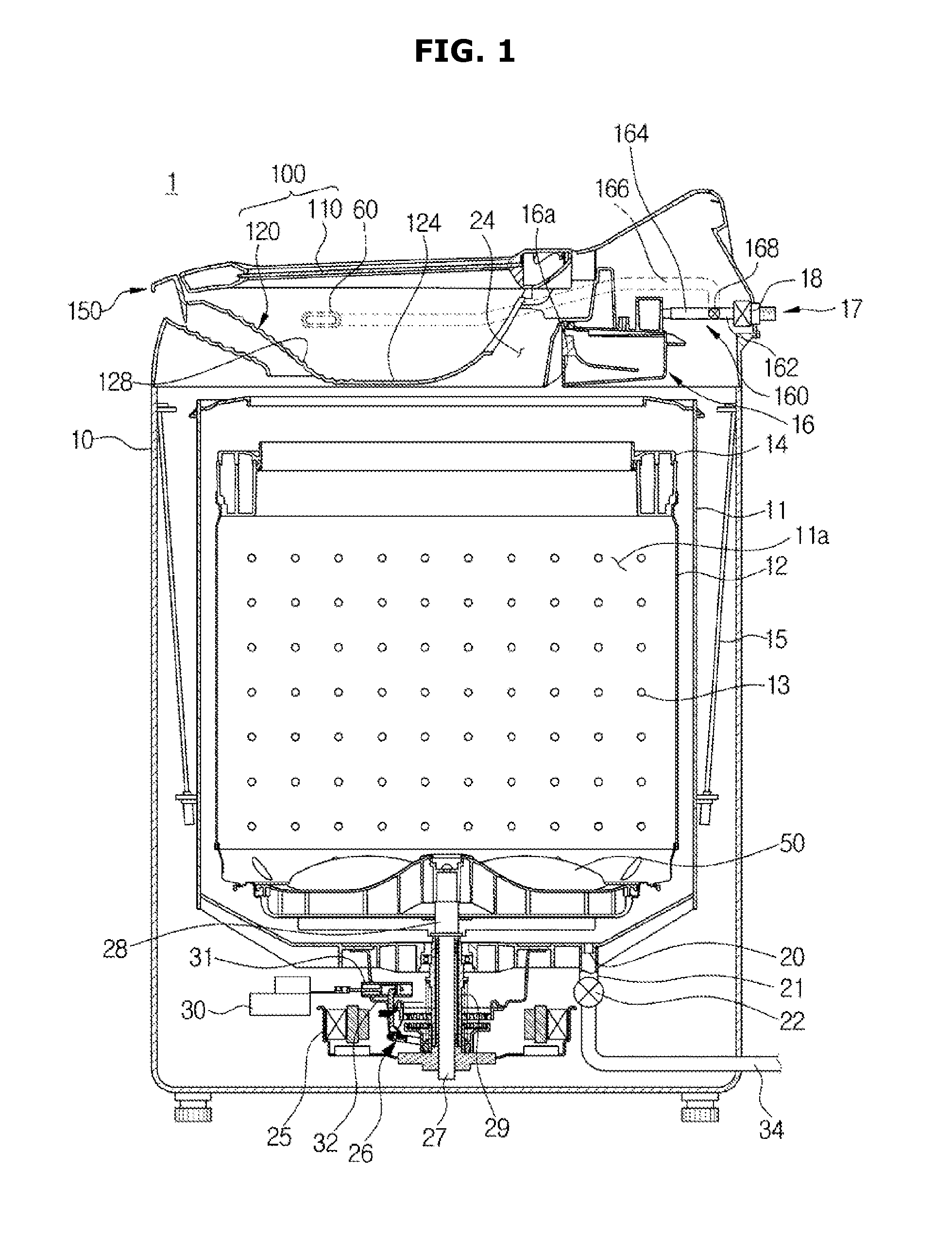 Washing machine and washing water supply device