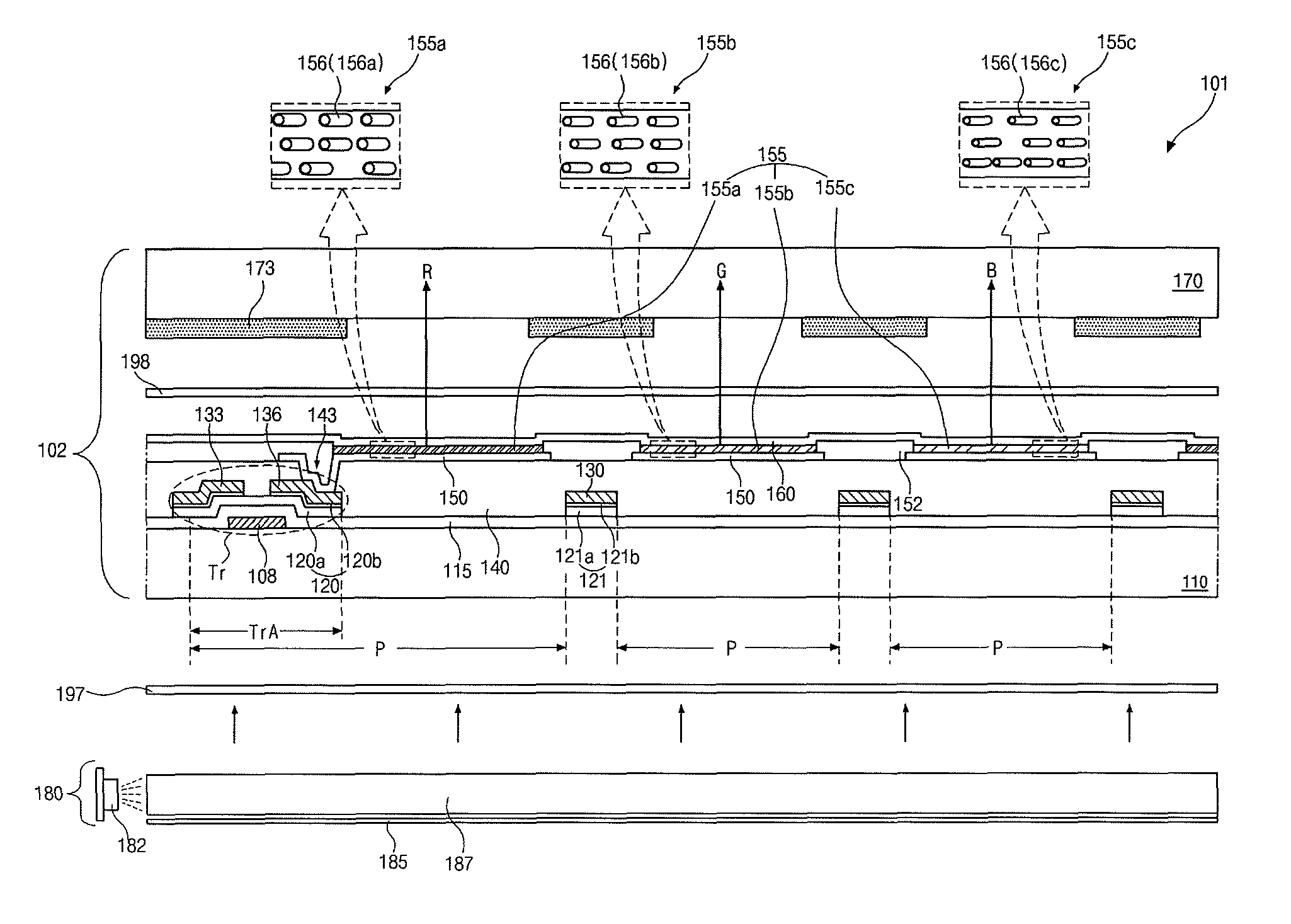 Quantum rod light-emitting display device