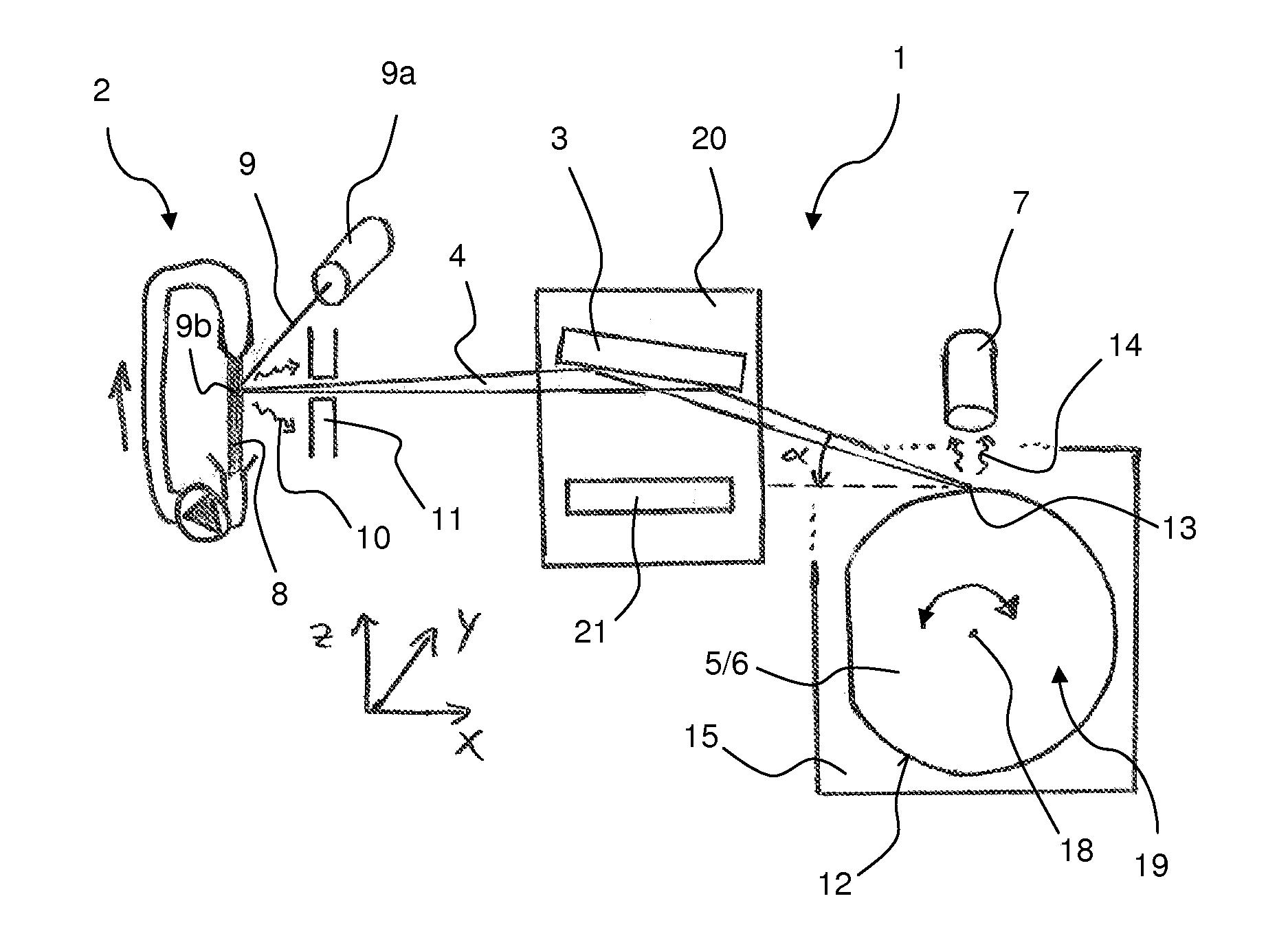 XRF measurement apparatus for detecting contaminations on the bevel of a wafer