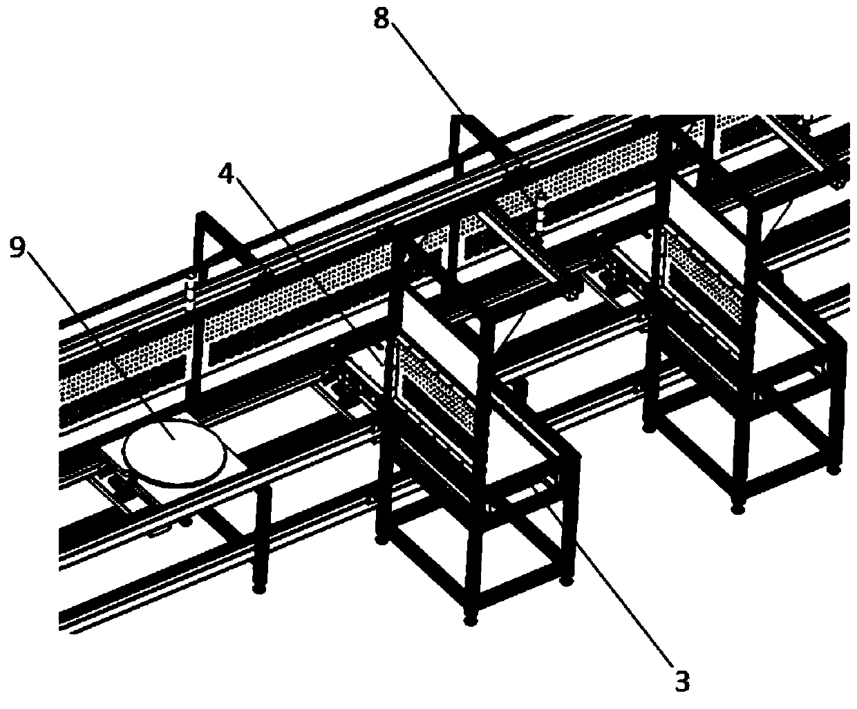 Double-layer circulating conveying device and control method thereof