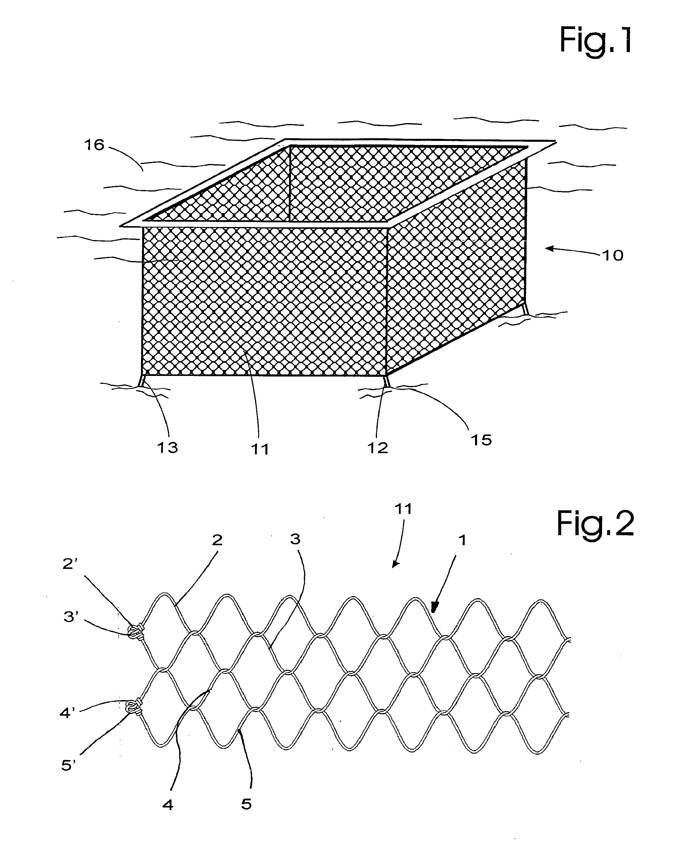 Method for producing a net, in particular for a basket for pisciculture